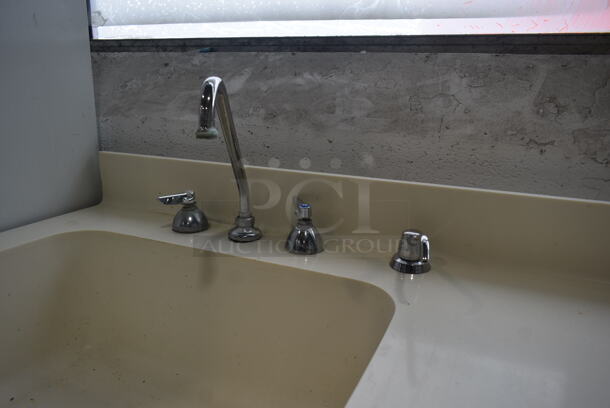 Sink Counter w/ Bay, Faucet, Handles, 2 Doors, 1 Drawer and Wood Pattern Front. - Image 4 of 7