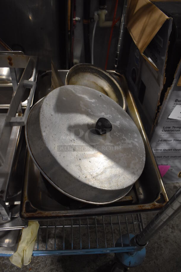 ALL ONE MONEY! Tier Lot of Various Items Including Chafing Dish Frames, Brew Basket, Utensils and Pig Tail Food Flipper  - Image 3 of 7