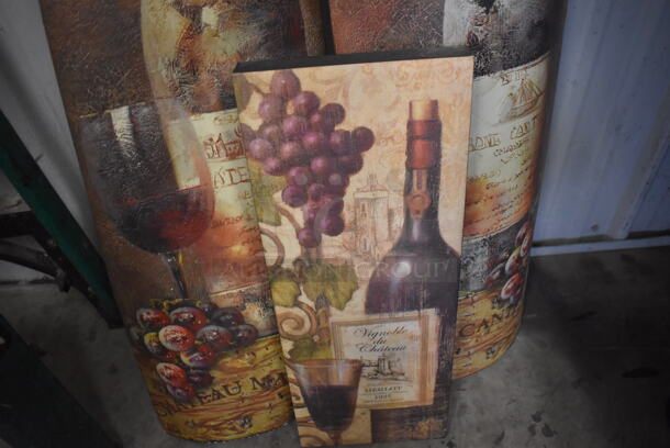 ALL ONE MONEY! Lot of 4 Decorative Items; Metal Leaves in Vase and 3 Pictures. includes 31x2x36 - Image 4 of 4