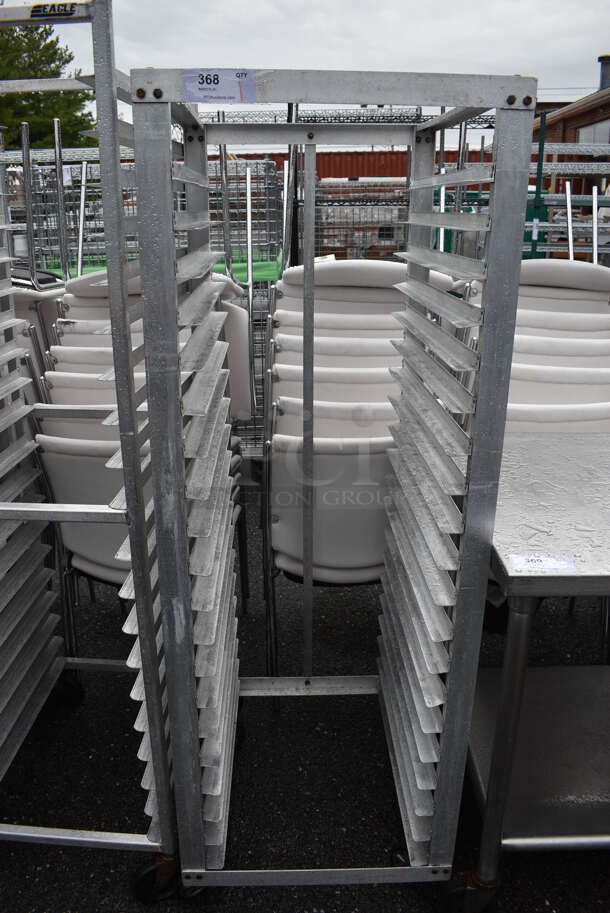 Metal Commercial Pan Transport Rack on Commercial Casters. 22.5x27x65