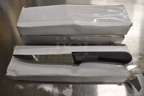 36 BRAND NEW IN BOX! Adcraft MS-3000 Stainless Steel Black Angus Steak Knives. 8.5