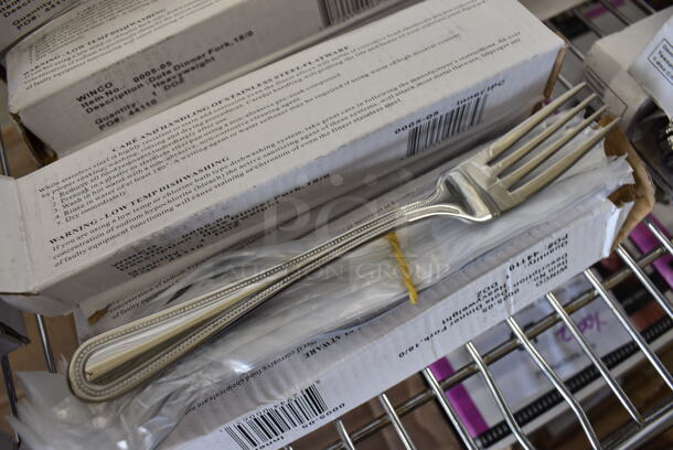 60 BRAND NEW IN BOX! Winco 0005-05 Stainless Steel Dots Dinner Forks. 7.5". 60 Times Your Bid! - Image 1 of 3