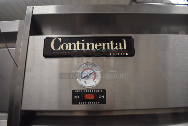 Continental 1FE Stainless Steel Commercial Single Door Reach In Freezer on Commercial Casters. Missing Door. 115 Volts, 1 Phase. 28.5x36x77.5. Tested and Powers On But Temps at 46 Degrees - Image 4 of 6