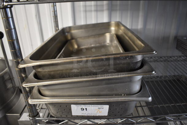 7 Various Stainless Steel Drop In Bins. Includes 1/1x4. 7 Times Your Bid!