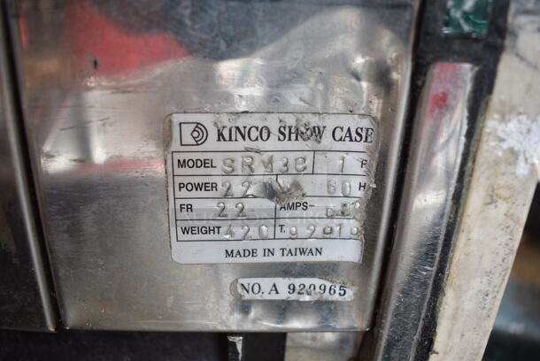 Kinco SRM38 Metal Commercial Floor Style Deli Display Case Merchandiser. See Pictures for Glass Damage. 220 Volts, 1 Phase.  - Image 9 of 9