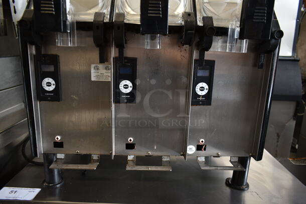 Elmeco FC3 G404 Stainless Steel Commercial Countertop 3 Hopper Slushie Machine. Missing Lids and Drip Trays. 115 Volts, 1 Phase. Tested and Working! - Image 4 of 6