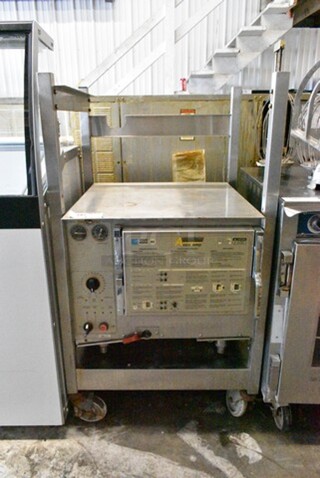 AccuTemp S32083D1205135 Stainless Steel Commercial Electric Powered Steam Cabinet on Stand w/ Commercial Casters. 208 Volts, 3 Phase.