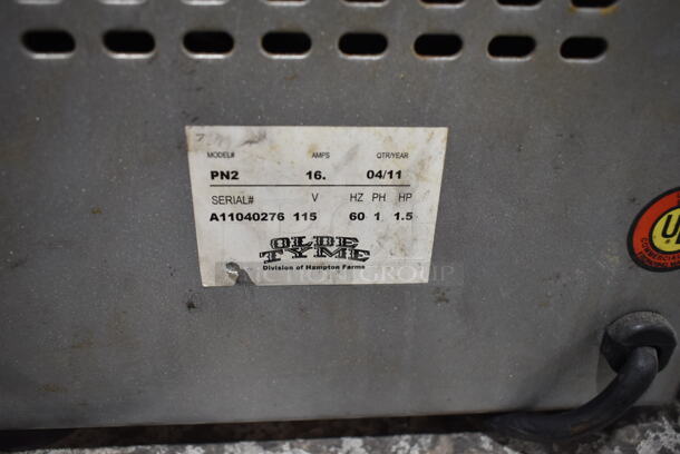 2 Olde Tyme PN1/PN2 Stainless Steel Commercial Countertop Nut Grinder Base. 115 Volts, 1 Phase. 2 Times Your Bid! One is Tested and Does Not Power On. One Cannot Test Due To Plug Style
 - Image 10 of 10