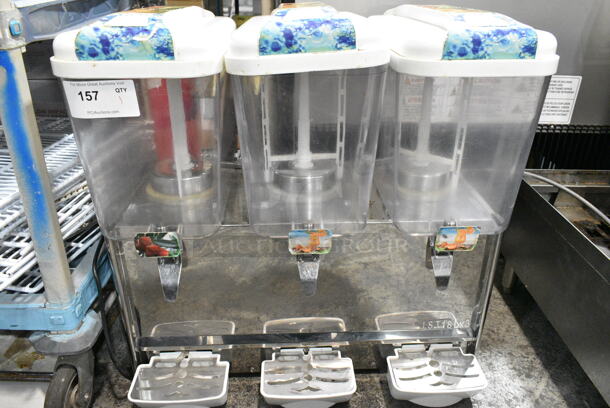 LSJ18LX3 Stainless Steel Commercial Countertop 3 Hopper Refrigerated Beverage Machine. 110 Volts, 1 Phase. Tested and Working! - Image 2 of 4