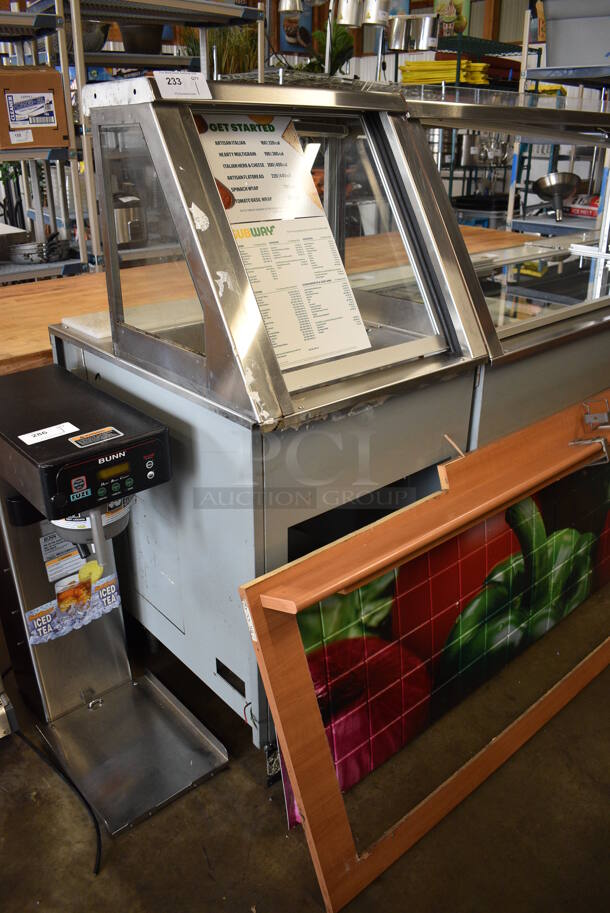 Duke Stainless Steel Commercial Subway Sandwich Make Line Prep Line w/ Lowering Sneeze Guards. 146x38x58 - Image 3 of 9