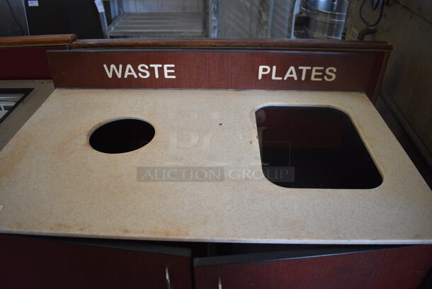 Wood Pattern Trash Can Shell w/ 2 Trash Deposit Holes and 2 Doors. 44.5x27x43 - Image 3 of 4