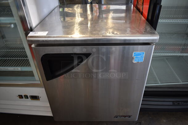Turbo Air TUR-28SD ENERGY STAR Stainless Steel Commercial Single Door Undercounter Cooler on Commercial Casters. 115 Volts, 1 Phase. Tested and Working! - Image 1 of 7