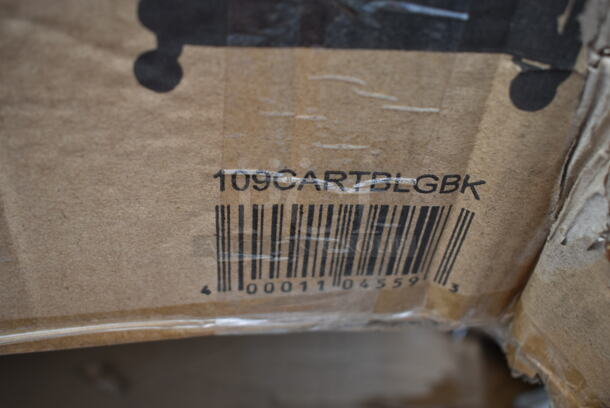 BRAND NEW SCRATCH AND DENT! Choice 109CARTBLGBK Black Utility / Bussing Cart with Three Shelves - 42" x 20" - Image 3 of 3