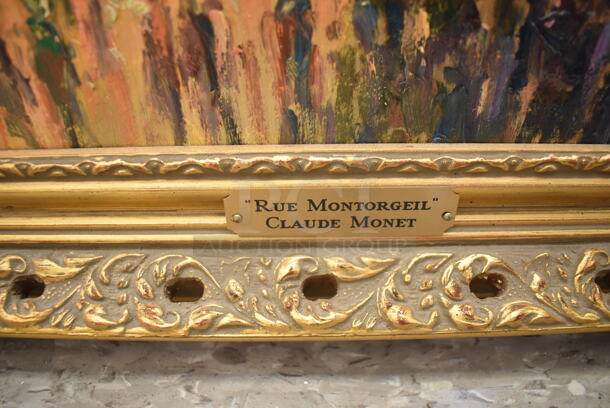 Framed Canvas Painting Reproduction of Rue Montorgeil by Claude Monet From Art Dealer Ed Mero! - Image 6 of 7