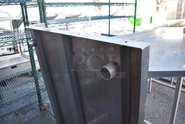 Stainless Steel Table w/ Back Splash. Missing 2 Legs. 48x34x40 - Image 4 of 4