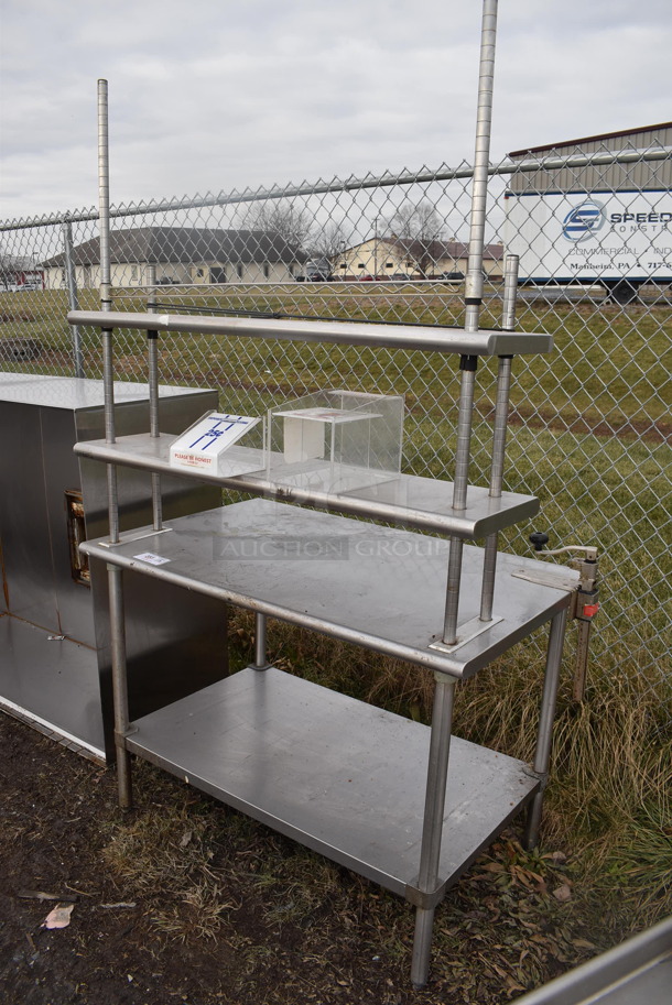 Stainless Steel Commercial Table w/ Commercial Can Opener, Mount, 2 Tier Over Shelf and Under Shelf. 48x30x83 - Image 2 of 5