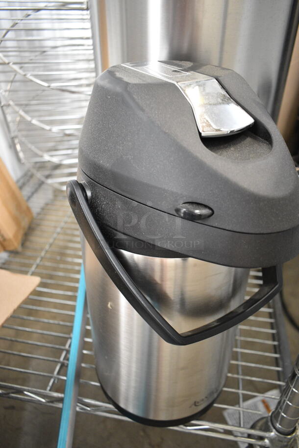 ALL ONE MONEY! Lot of BRAND NEW SCRATCH AND DENT! Various Items Including Vollrath 5220 Wear-Ever Aluminum Bun/Sheet Pan - 1/4 Size, 16 Gauge, Curled Rim, 9 1/2" x 13", 2 Box Safco 4161 Satin Metal Three-Peg Coat Hook / Wall Rack, Avantco 3.5 Liter Stainless Steel Lined Airpot with Lever, 423PDW12D2S Rack for Warmer, Cecilware Stainless Steel Beverage Holder.  - Image 8 of 12
