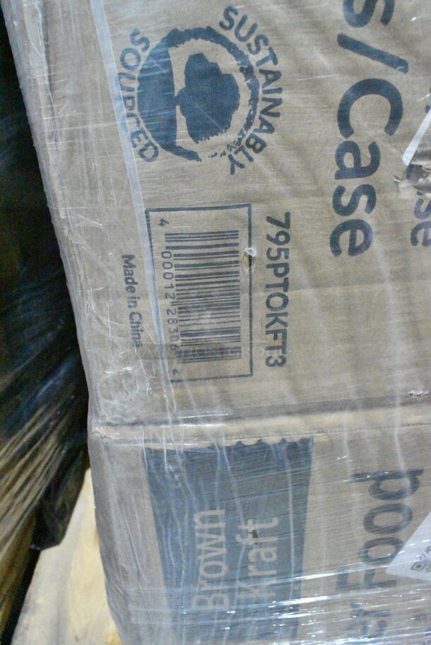 PALLET LOT of 20 BRAND NEW Boxes Including H7658HC, 2 Box 760SOUP8WPA Choice 8 oz. White Double Poly-Coated Paper Food Cup with Vented Paper Lid - 250/Case, 966UPWIDEB-500 OneUp by Choice White 1-Ply Wide Interfold 6 1/2" x 8 1/2" Dispenser Napkin - 6000/Case, Dart Conex Complements 400PC 4 oz. Clear Plastic Souffle / Portion Cup - 2500/Case, 356B763FDIF Delco Heavy Dominion by 1880 Hospitality B763FDIF 7 1/8" 18/0 Stainless Steel Heavy Weight Dinner Fork - 36/Case, 2 Box 612FS7800 Choice Full Size Foil Steam Table Pan Medium 2 3/16" Depth - 50/Case, 2 Box 795PTOKFT3 Choice Kraft Microwavable Folded Paper #3 Take-Out Container 7 3/4" x 5 1/2" x 2 1/2" - 200/Case, 612509PCO Choice 9" Round Standard Weight Foil Take-Out Pan with Dome Lid - 200/Case, 612FS7800 Choice Full Size Foil Steam Table Pan Medium 2 3/16" Depth - 50/Case, 4 Box 130WSPOON Choice Medium Weight White Plastic Teaspoon - 1000/Case, 0700602 Dispenser, 394325L Noble NexGen Powder-Free Disposable Blue Hybrid 3 Mil Thick Gloves - Large - 1000/Case, 3 Box 500MFTN Lavex Natural Brown Kraft M-Fold (Multifold) Towel - 4000/Case. 20 Times Your Bid!  - Image 10 of 12