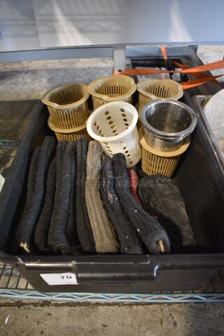 ALL ONE MONEY! Lot of Various Silverware Bins and Oven Mitts in Bus Bin!