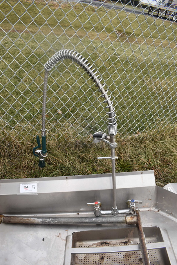 Stainless Steel Commercial Left Side Dirty Side Dishwasher Table w/ Spray Nozzle Attachment. Goes GREAT w/ Lots 344 and 355! 48x30x32 - Image 4 of 4