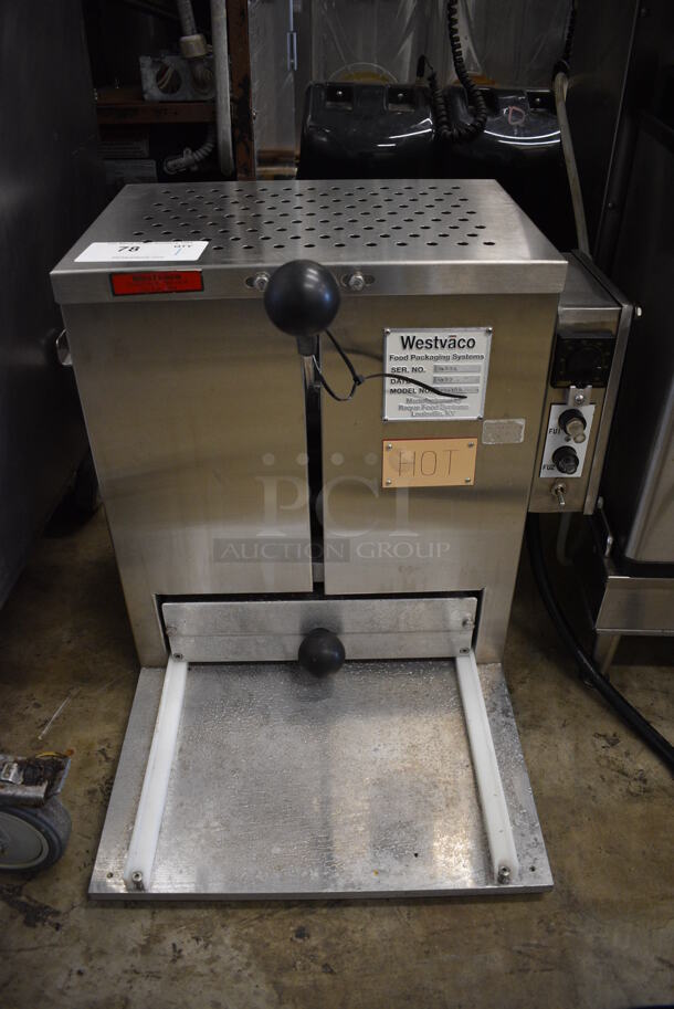 Westvaco Model THS-100 Stainless Steel Commercial Countertop Heat Sealer. 115 Volts, 1 Phase. 21x22x19. Tested and Does Not Power On
