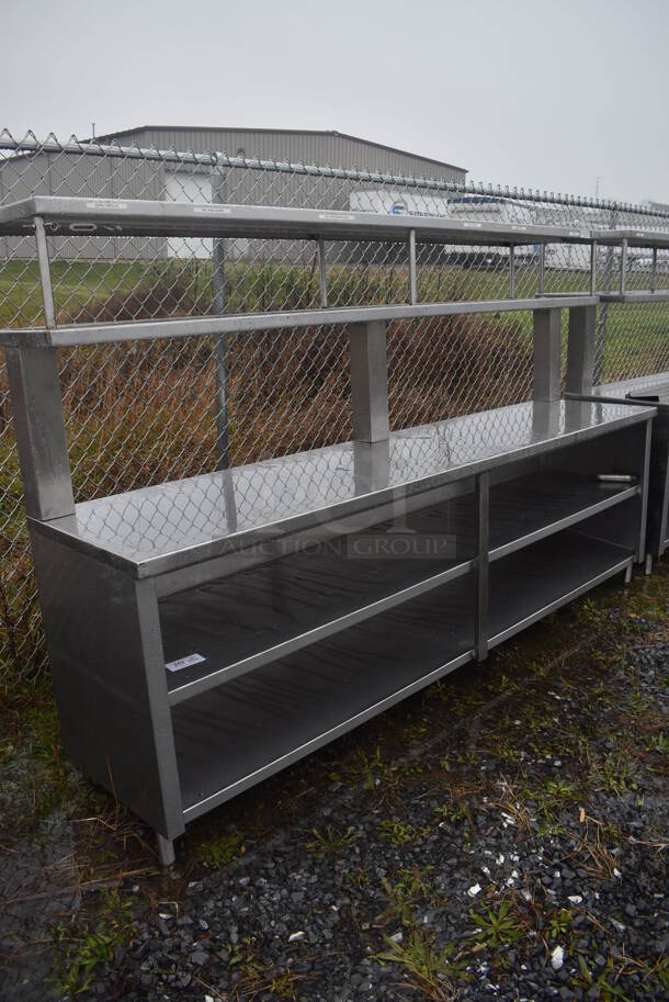 Stainless Steel Commercial Counter w/ Double Over Shelf and 2 Under Shelves. 108x24x66 - Image 2 of 5