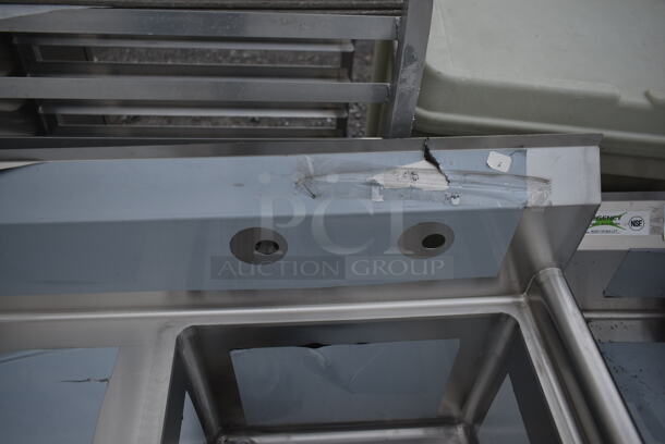 BRAND NEW SCRATCH AND DENT! Regency 600S1181824 LFT Stainless Steel Commercial Single Bay Sink w/ Left Side Drain Board. No Legs Bay 18x18. Drain Board 22x20 - Image 5 of 6