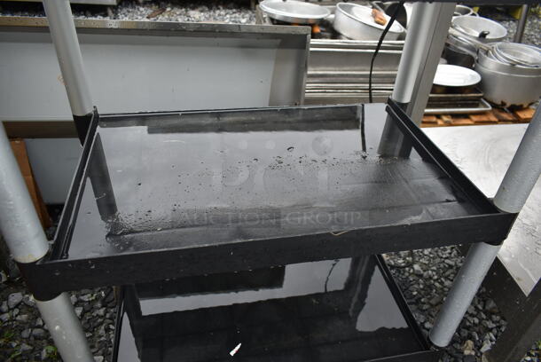 Black Poly 3 Tier Cart w/ Push Handles on Commercial Casters. Does Not Come w/ Toaster. - Image 3 of 6