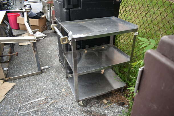 Metal 3 Tier Cart on Commercial Casters.  - Image 1 of 2