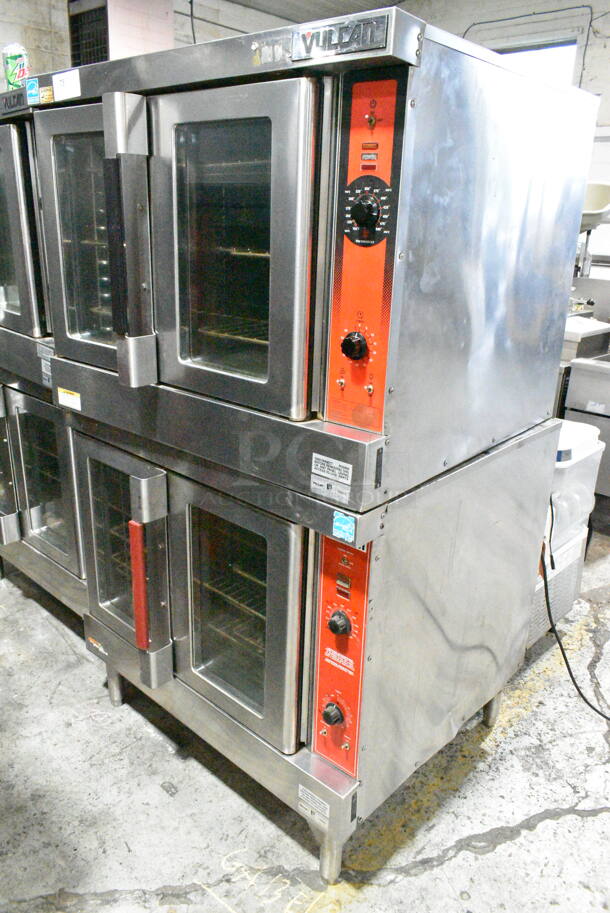2 Vulcan VC6GD-SEFCAM5 Stainless Steel Commercial Natural Gas Powered Full Size Convection Oven w/ View Through Doors, Metal Oven Racks and Thermostatic Controls. 2 Times Your Bid! - Image 2 of 10