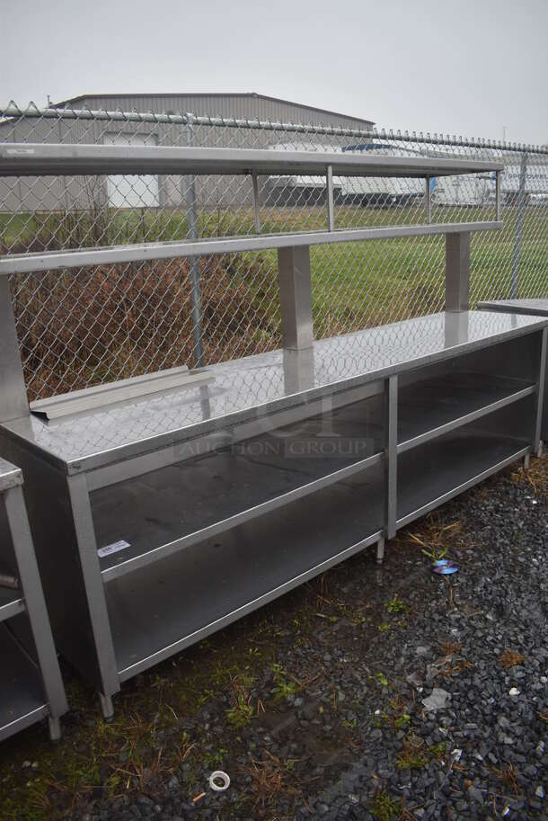 Stainless Steel Commercial Counter w/ Double Over Shelf and 2 Under Shelves. 108x24x66 - Image 1 of 5