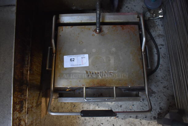 Waring Stainless Steel Commercial Countertop Electric Powered Panini Press w/ Thermostatic Controls. 19x19x12. Tested and Working! - Image 4 of 7