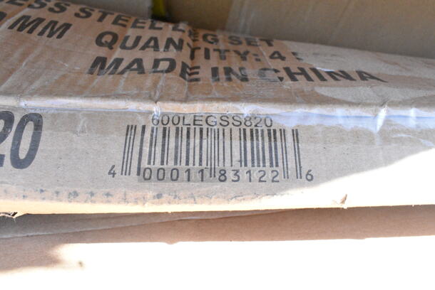 4 BRAND NEW SCRATCH AND DENT! Items Including Regency 600LEGSS820 32 1/4" Stainless Steel Leg for Work Tables, Regency 600LEGGALV12 20 1/2" Galvanized Steel Leg for Sinks, Regency 460EBP34 34" NSF Black Epoxy Post. 4 Times Your Bid! May Be Missing Pieces.  - Image 3 of 5