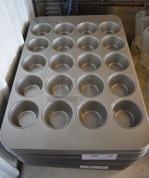 12 Metal 24 Cup Muffin Baking Pans. 18x26x2. 12 Times Your Bid!