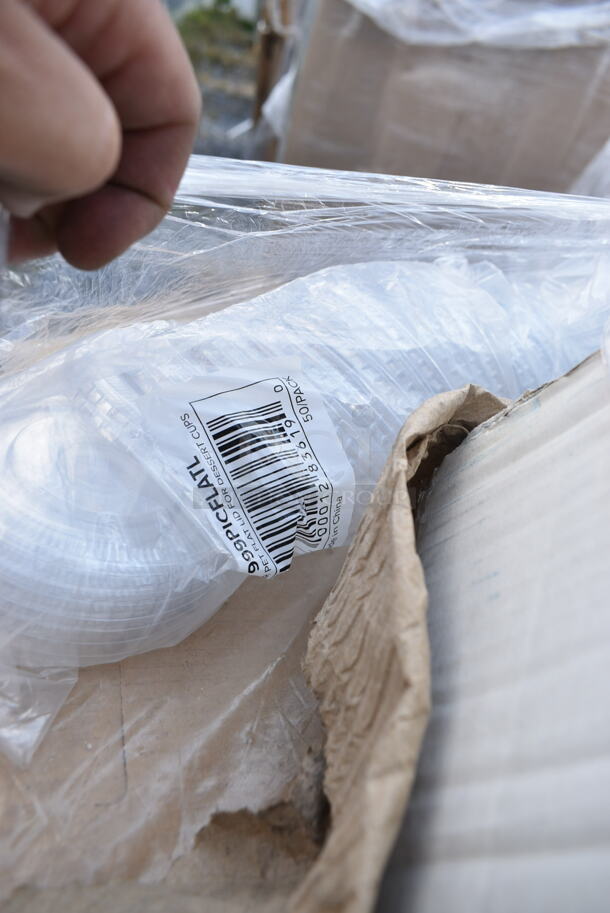 PALLET LOT of 20 BRAND NEW Boxes Including 2 Box Fineline 5032-BK Fineline 5032-BK Super Bowl 32 oz. Black PET Plastic Bowl - 100/Case, 128HD8COMBO Choice Heavy Duty 8 oz. Microwavable Translucent Plastic Deli Container and Lid Combo Pack - 240/Case, 500LSTRWL Choice 32 oz. Clear Sip-Through Lid with Extra-Wide Opening - 500/Case, 5001BNAP Choice 1-Ply White Beverage / Cocktail Napkin - 4000/Case, 433300100 Choice 6" x 1" x 8" White Sandwich / Cookie Bag - 2000/Case, 129MCR50B Choice 43 oz. Black Round Microwavable Heavy Weight Container with Lid 9" - 150/Case, 500CC20 Choice Clear PET Customizable Plastic Cold Cup - 20 oz. - 600/Case. 20 Times Your Bid!  - Image 11 of 12