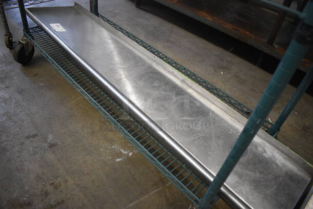Stainless Steel Shelf w/ Wall Mount Brackets. 60x12x8 - Image 2 of 2