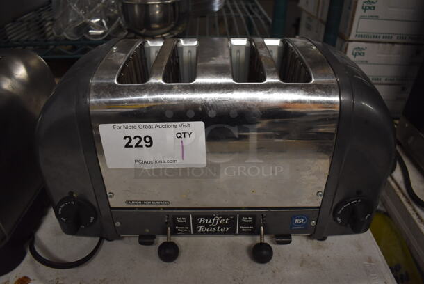 Dualit D4FMC US Metal Countertop 4 Slot Toaster. 120 Volts, 1 Phase. 16x9x9