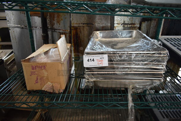 ALL ONE MONEY! Tier Lot of Various Items Including Stainless Steel Full Size Drop In Bins and Plastic Knives - Image 1 of 4