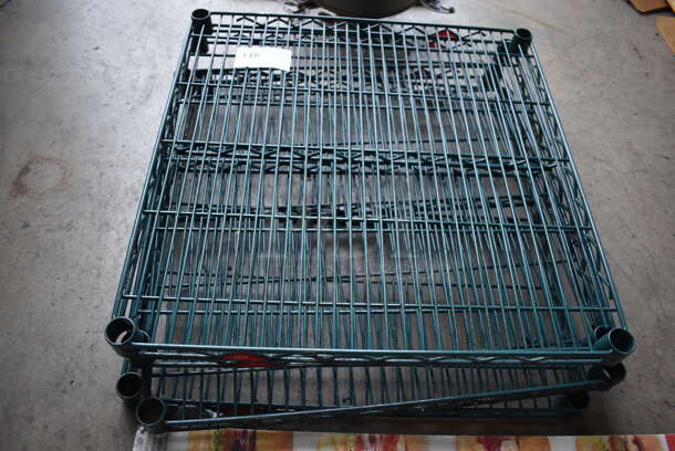 ALL ONE MONEY! Lot of 4 Metro Green Finish Wire Racks. 24x24x1.5 - Image 2 of 4