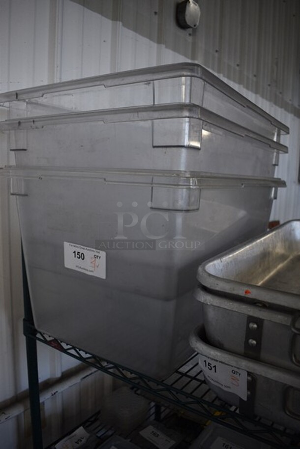 3 Various Clear Poly Bins. 18x26x14 & 18x26x12. 3 Times Your Bid! - Image 2 of 3