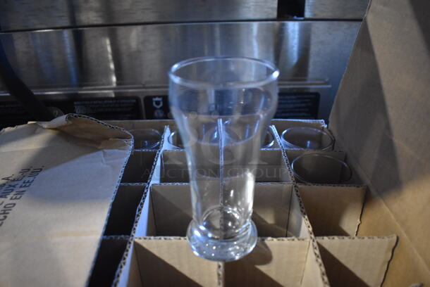 43 BRAND NEW IN BOX! Libbey 12 8 oz Pilsner Glasses. 2.5x2.5x5. 43 Times Your Bid!