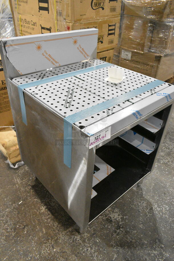 BRAND NEW SCRATCH AND DENT! Advance Tabco PRCR-19-24 Prestige Series 24" x 25" Stainless Steel Glass Rack Storage Cabinet with Drainboard Top - Image 3 of 7
