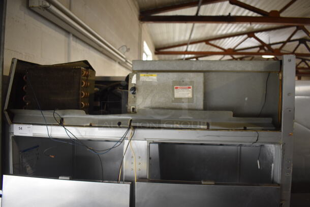 Beverage-Air ER48-1AS Commercial Stainless Steel Two-Section Solid Door Reach-In Cooler With Racks on Commercial Casters. Doors Need Reattached. 115V/1 Phase Tested And Powers On But Does Not Get Cold - Image 2 of 5