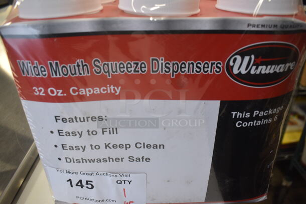 BRAND NEW! Pack of 6 Winware Poly Condiment Bottles. 2.5x2.5x10.5 - Image 5 of 5