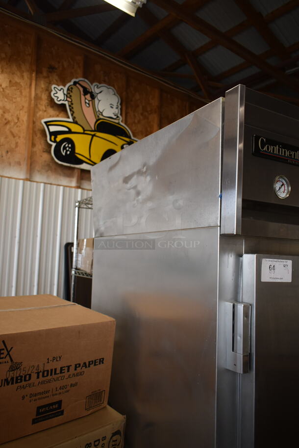Continental 2R Stainless Steel Commercial 2 Door Reach In Cooler w/ Poly Coated Racks. 115 Volts, 1 Phase. Tested and Powers On But Does Not Get Cold - Image 2 of 5