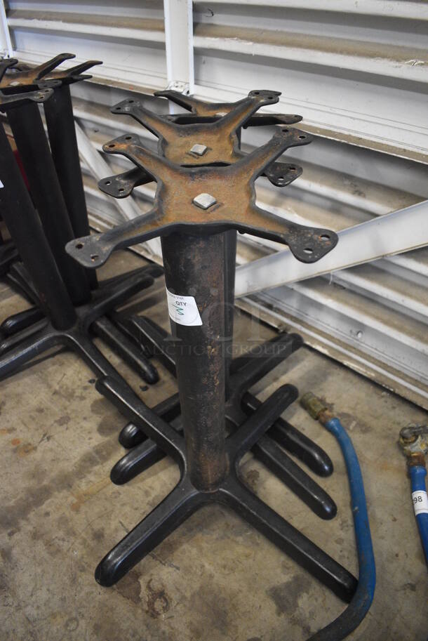 3 Black Metal Table Bases. 31x25x28. 3 Times Your Bid!