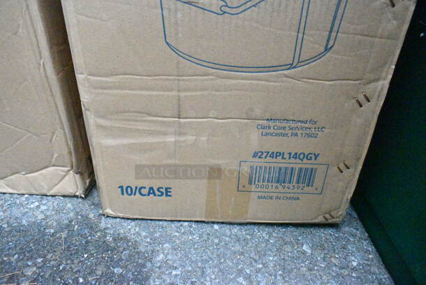 2 Boxes of 10 BRAND NEW SCRATCH AND DENT! Lavex 274PL14QGY 14 Qt. Gray Round Bucket. 2 Times Your Bid!  - Image 6 of 7