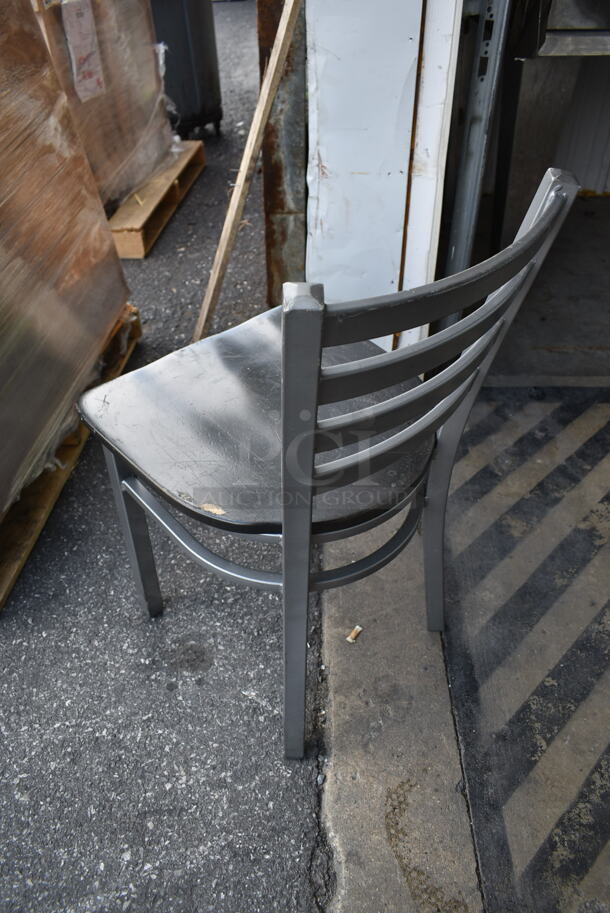 23 Gray Metal Dining Height Chairs w. Black Seat. 23 Times Your Bid! - Image 3 of 5