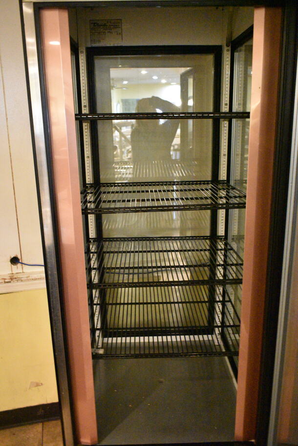True G4SM-23 Metal Commercial Single Door Reach In Cooler Merchandiser w/ Poly Coated Racks on Commercial Casters. 115 Volts, 1 Phase. This Unit Was In Working Condition When the Restaurant Closed. (main dining room) - Image 2 of 9