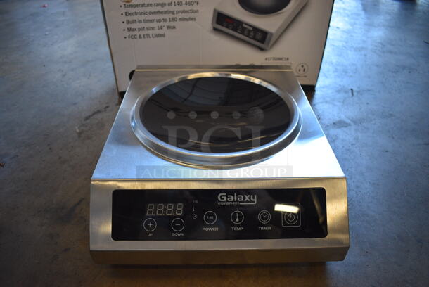 BRAND NEW IN BOX! 2021 Galaxy Model 177GIWC18 Stainless Steel Commercial Countertop Electric Powered Wok Induction Range. 120 Volts, 1 Phase. 13.5x17x5. Tested and Working!